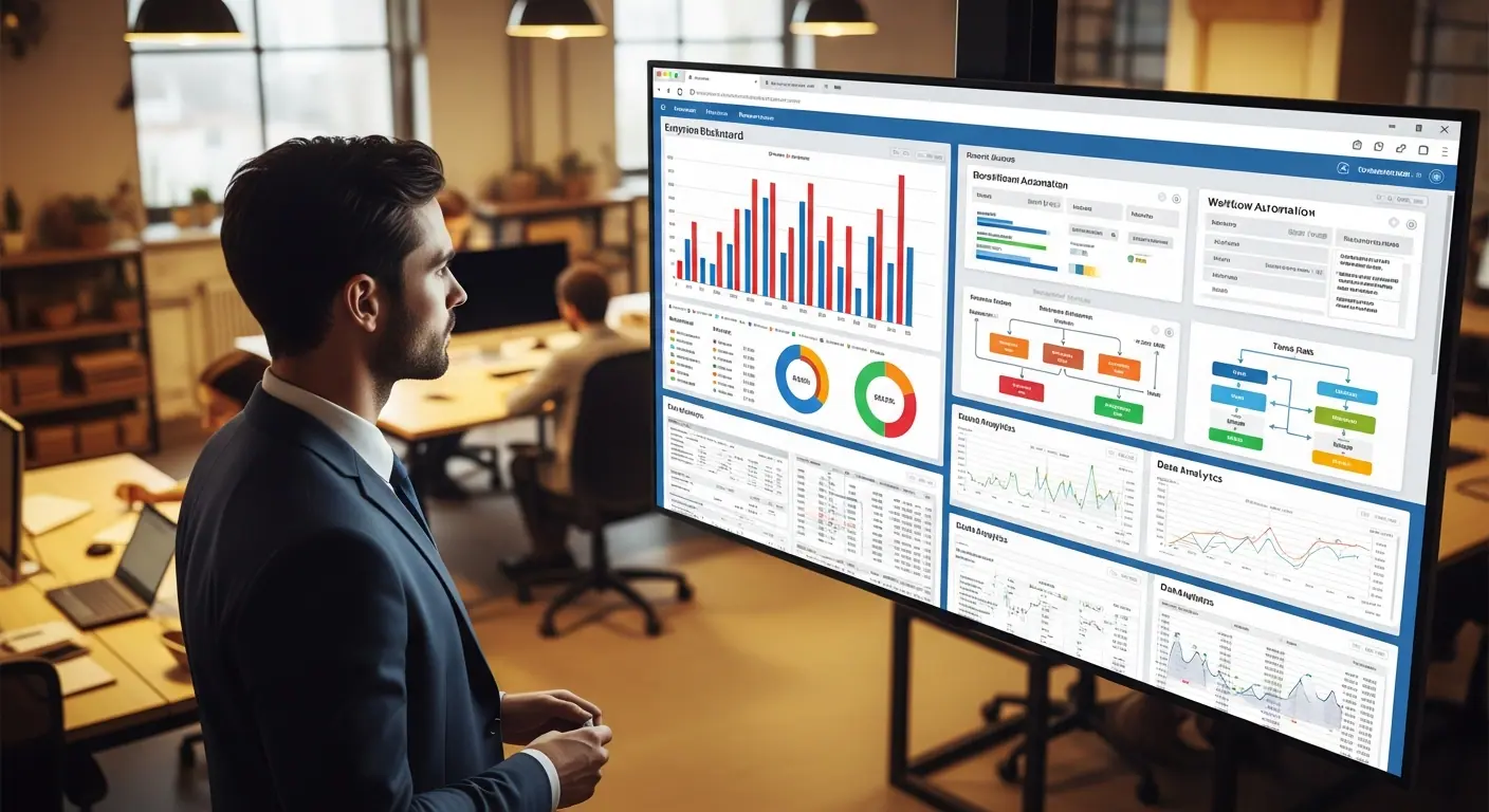 Application métier avec tableau de bord analytique en entreprise