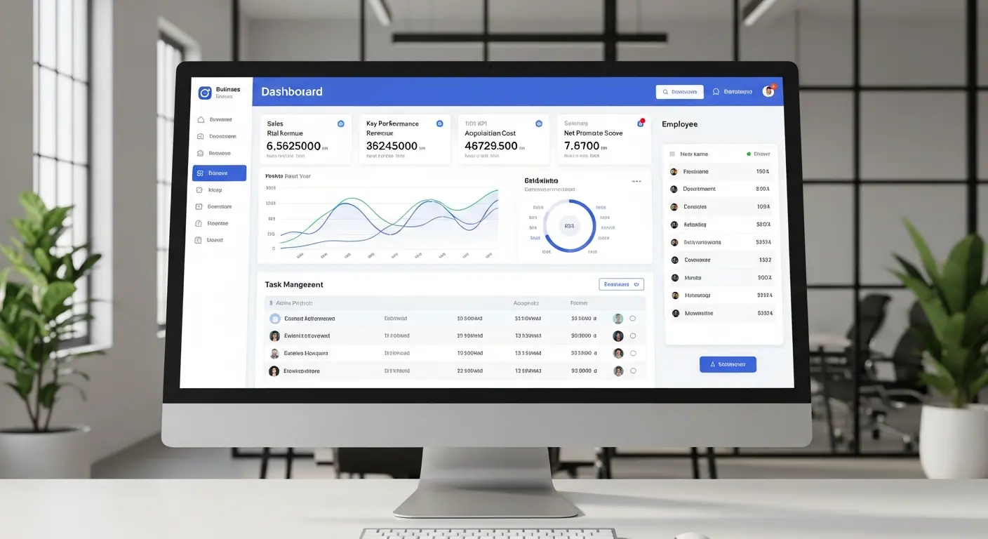 Dashboard d'application métier moderne
