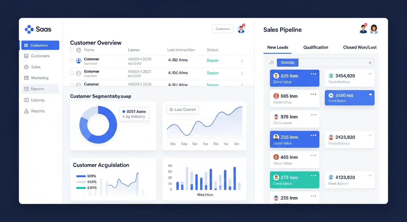 Capture d'écran d'un CRM développé sur mesure