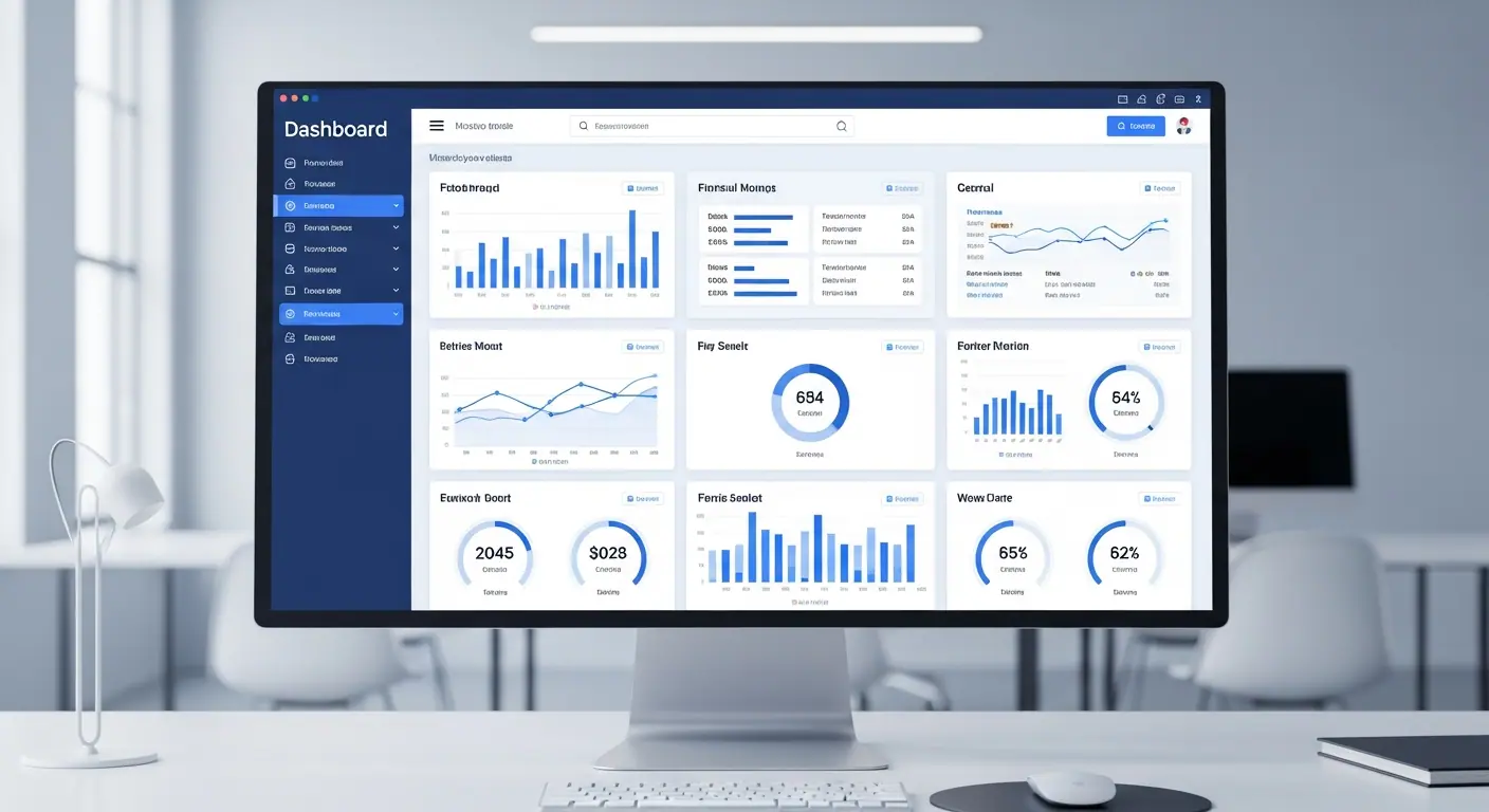 Interface moderne d'une application web avec tableau de bord