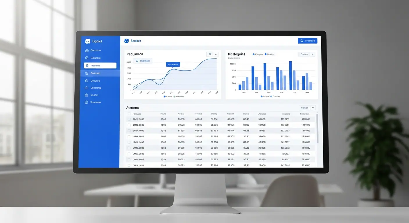 Mockup d'une application web sur mesure avec tableau de bord moderne