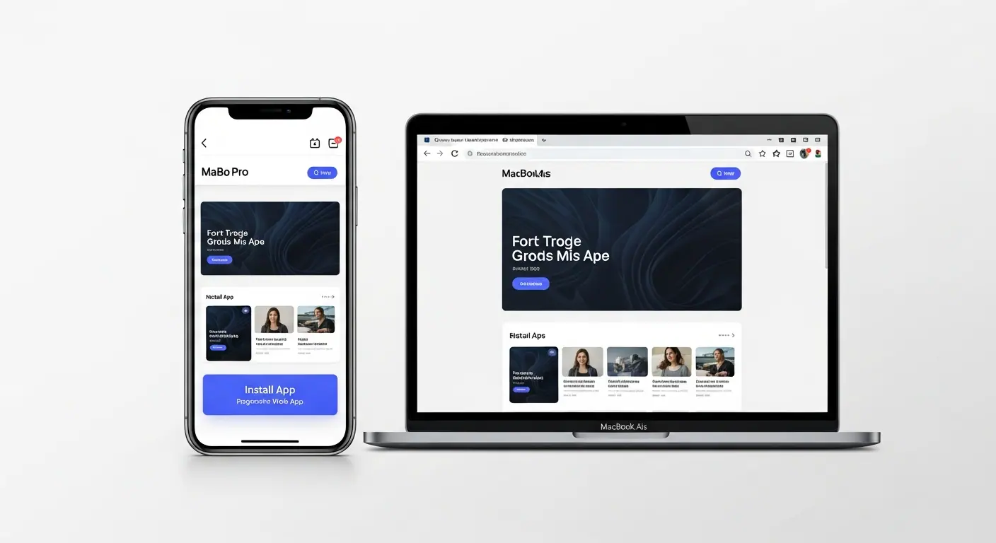 Application web progressive affichée sur mobile et ordinateur