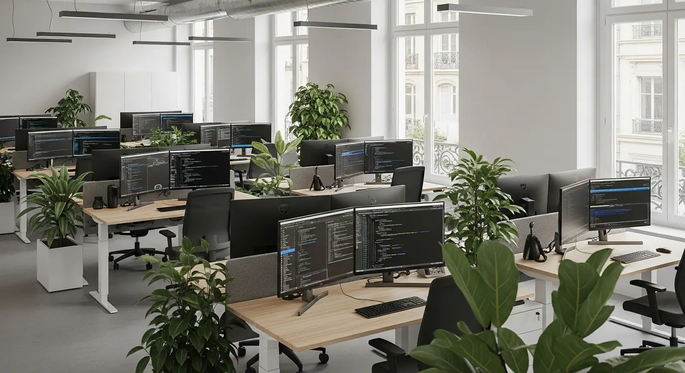 Bureau moderne de l'agence à Lyon