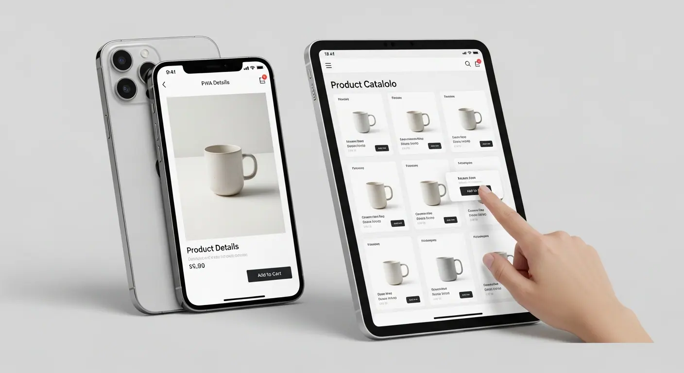 Application PWA e-commerce sur mobile et tablette